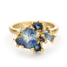 Parti Sapphire Scattered Cluster Ring