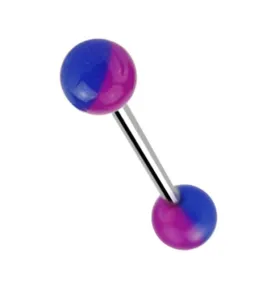 14G Purple - Blue Glow in the Dark Barbell