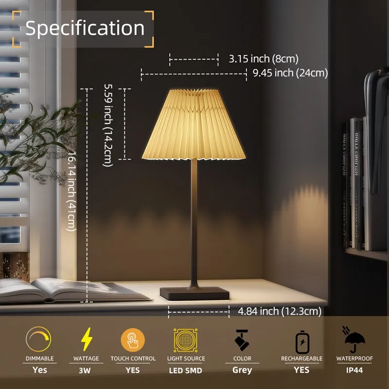 AiS IP44 LED Dimmable USB Charge 3W Touch Control Desk Lamp