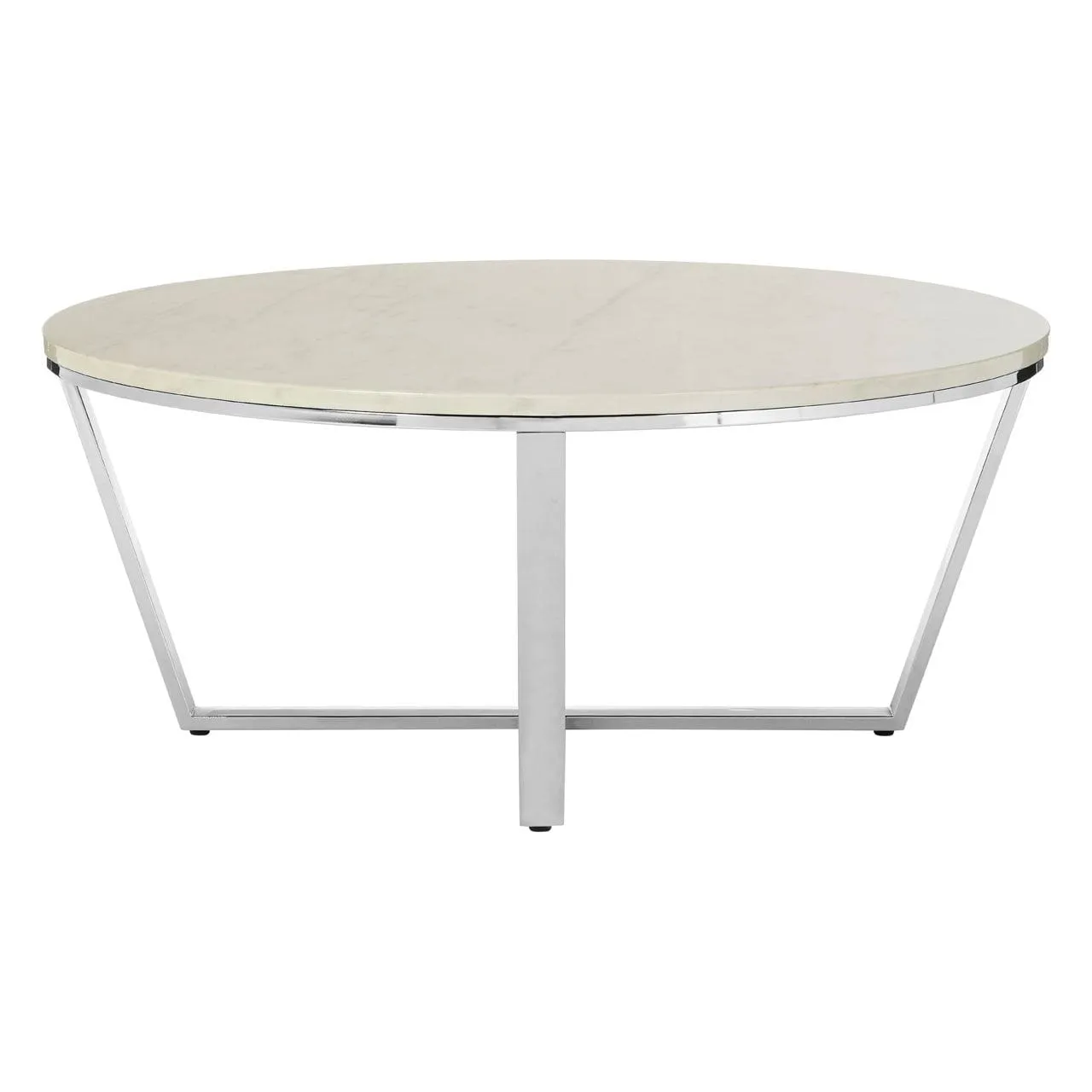 Allez Round White Faux Marble Coffee Table