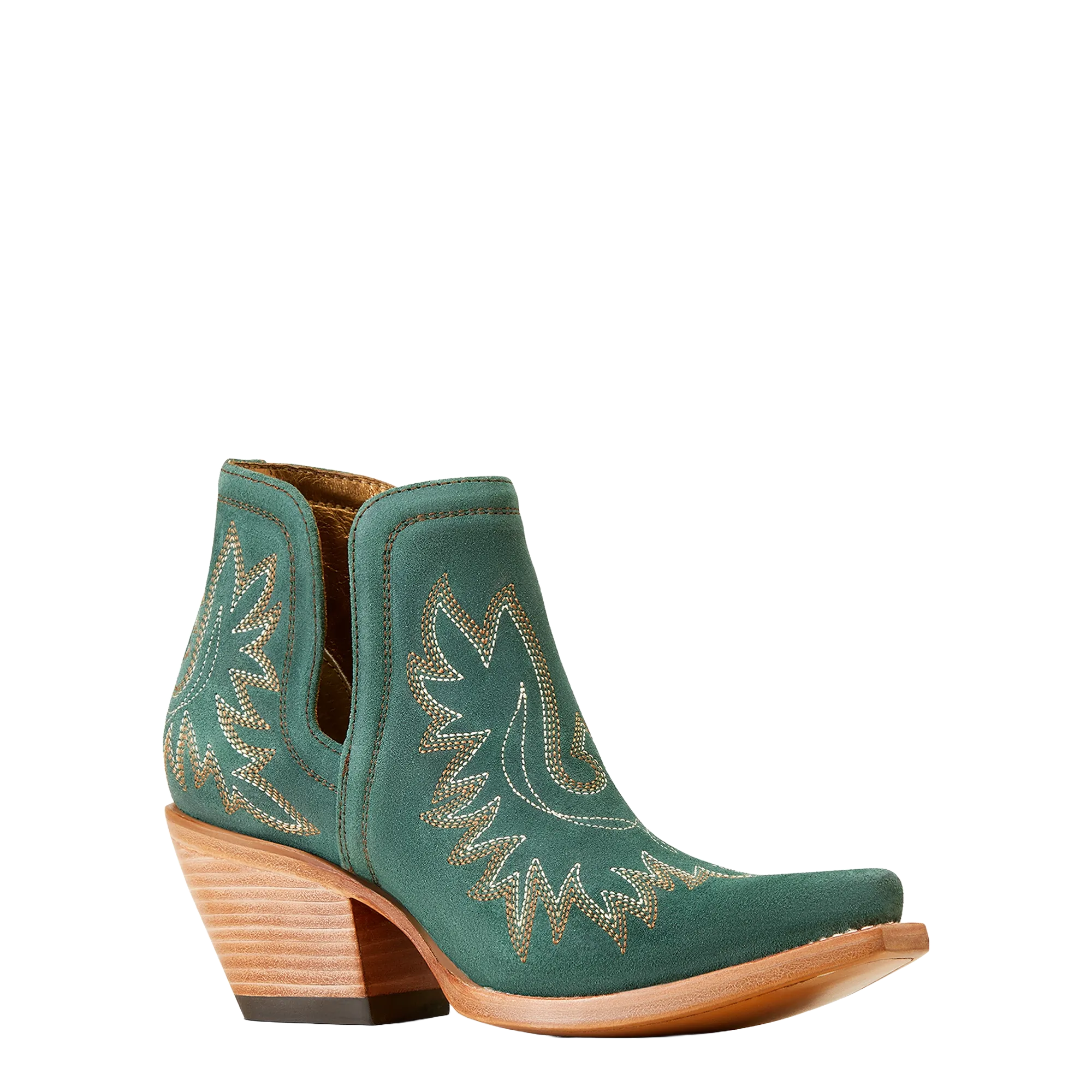 Ariat Ladies Dixon Western Poseidon Suede Green Snip Toe Boot 10046866