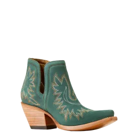 Ariat Ladies Dixon Western Poseidon Suede Green Snip Toe Boot 10046866