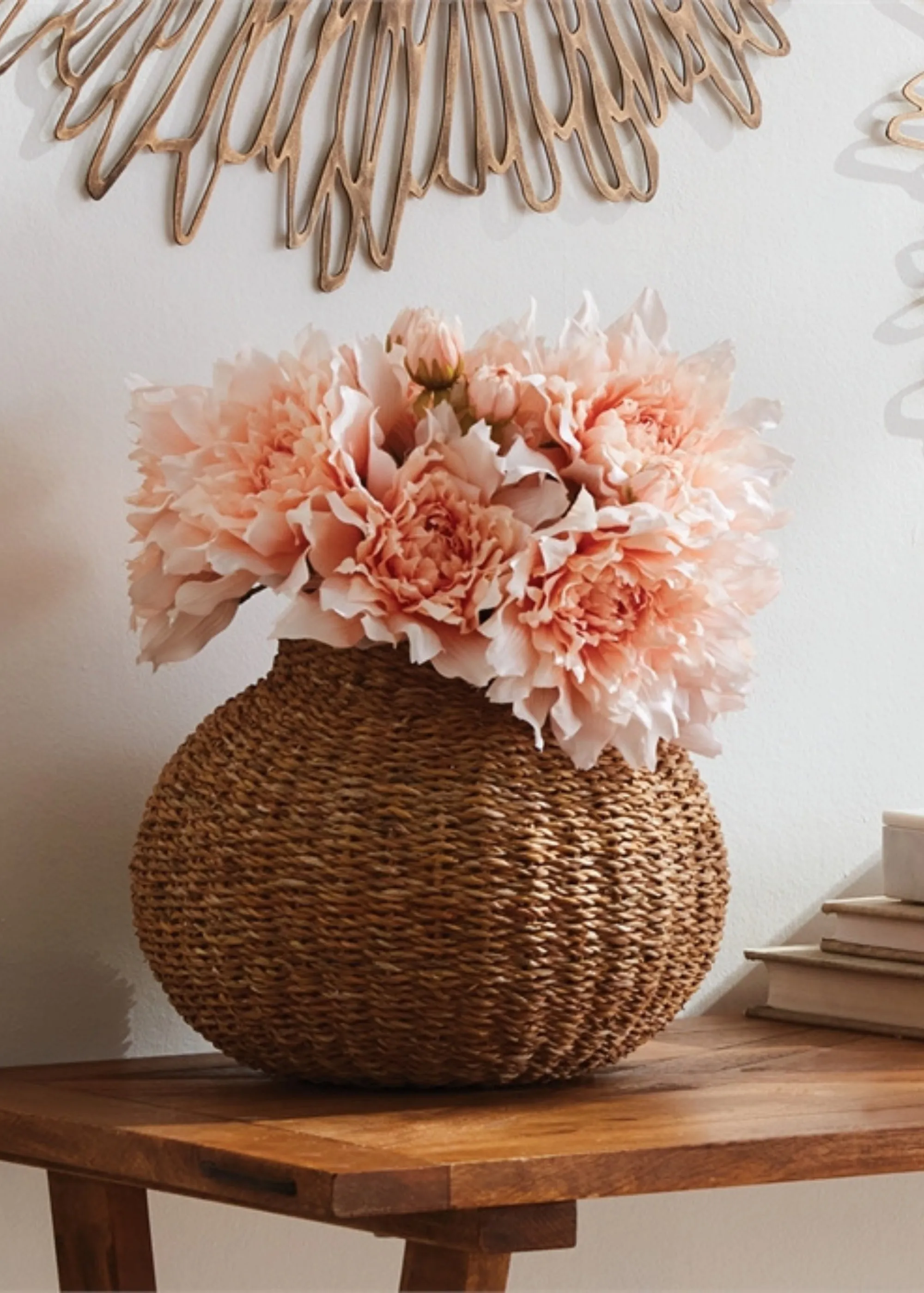 Artificial Dahlia Flower in Powder Pink - 21.5"