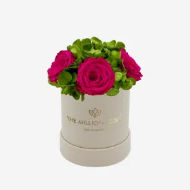 Basic Beige Suede Garden Box | Hot Pink Roses