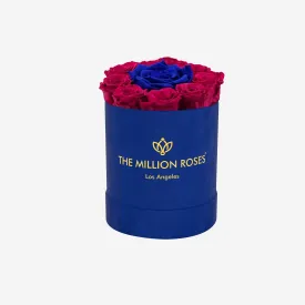 Basic Royal Blue Suede Box | Magenta & Royal Blue Mini Roses