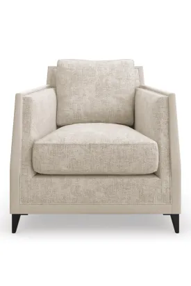 Beige Chenille Lounge Chair | Caracole Limitless