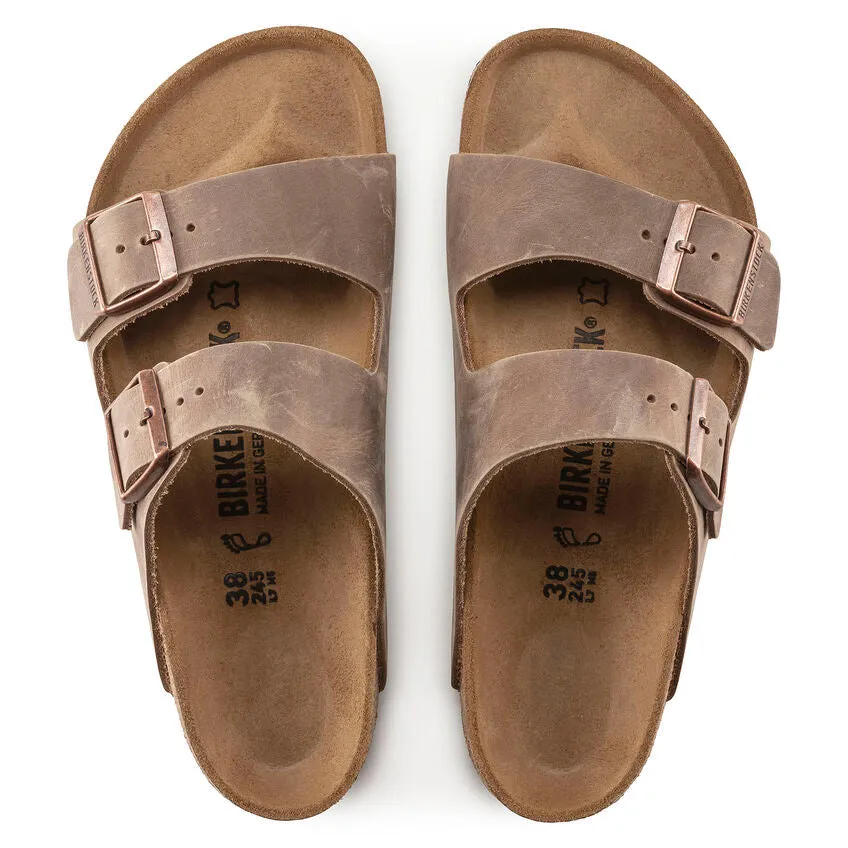 Birkenstock Women's Arizona Oiled Leather (Tobacco Brown - Regular Fit)