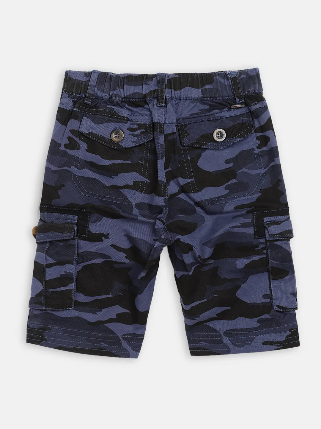 Blue Giraffe Boys Blue Printed Regular Fit Shorts