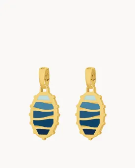 Blue Grotto Pendant, Gold Earring Pendants