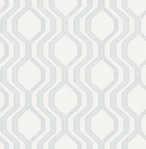 Burton Silver Modern Ogee Wallpaper