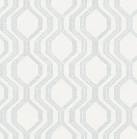 Burton Silver Modern Ogee Wallpaper