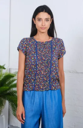 Carla Top in Bloom Print