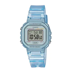 Casio Digital Transparent Blue Resin Strap Ladies Watch | LA-20WHS-2ADF