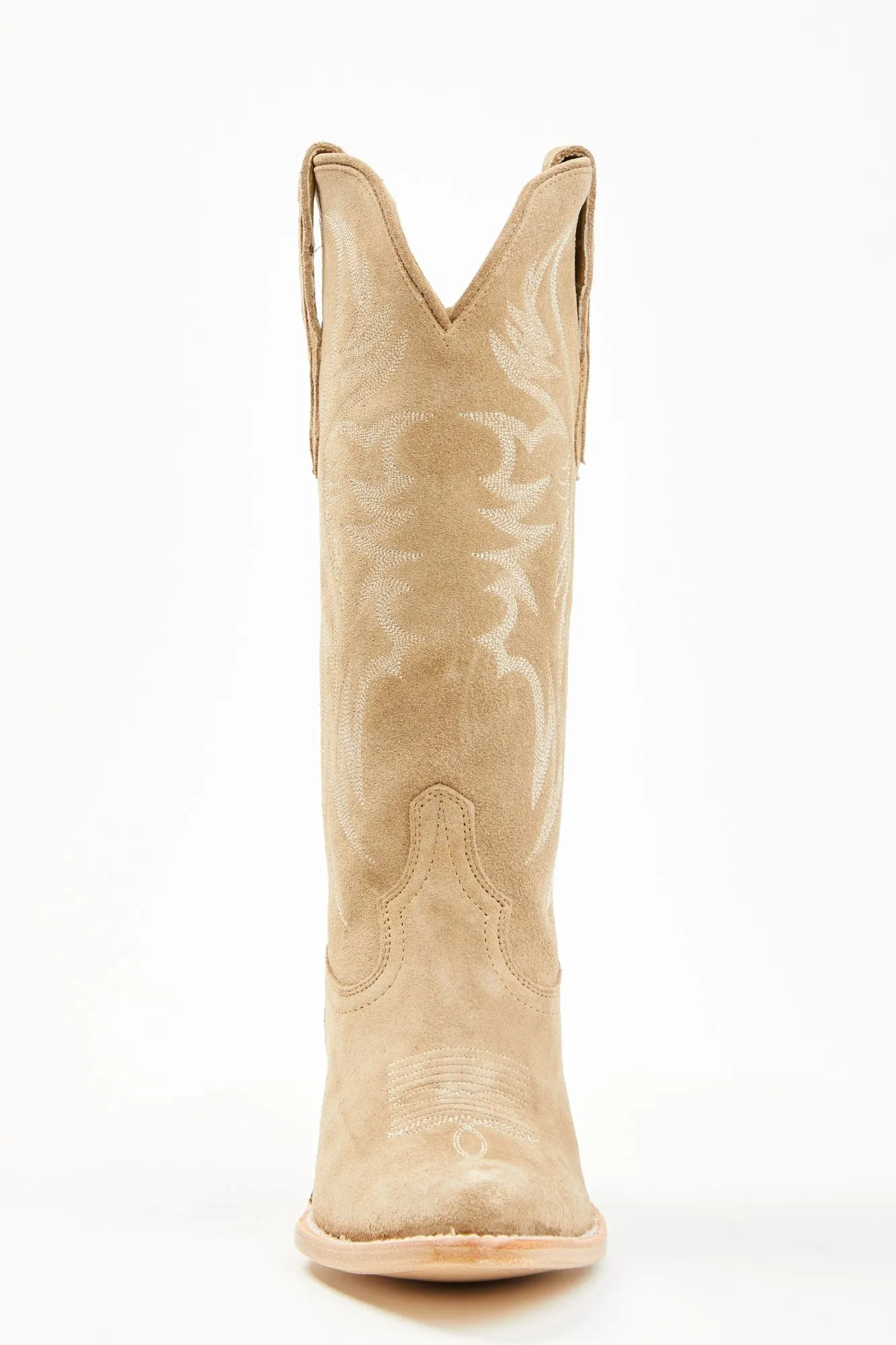 Charmed Life Tan Suede Western Boots - Round Toe