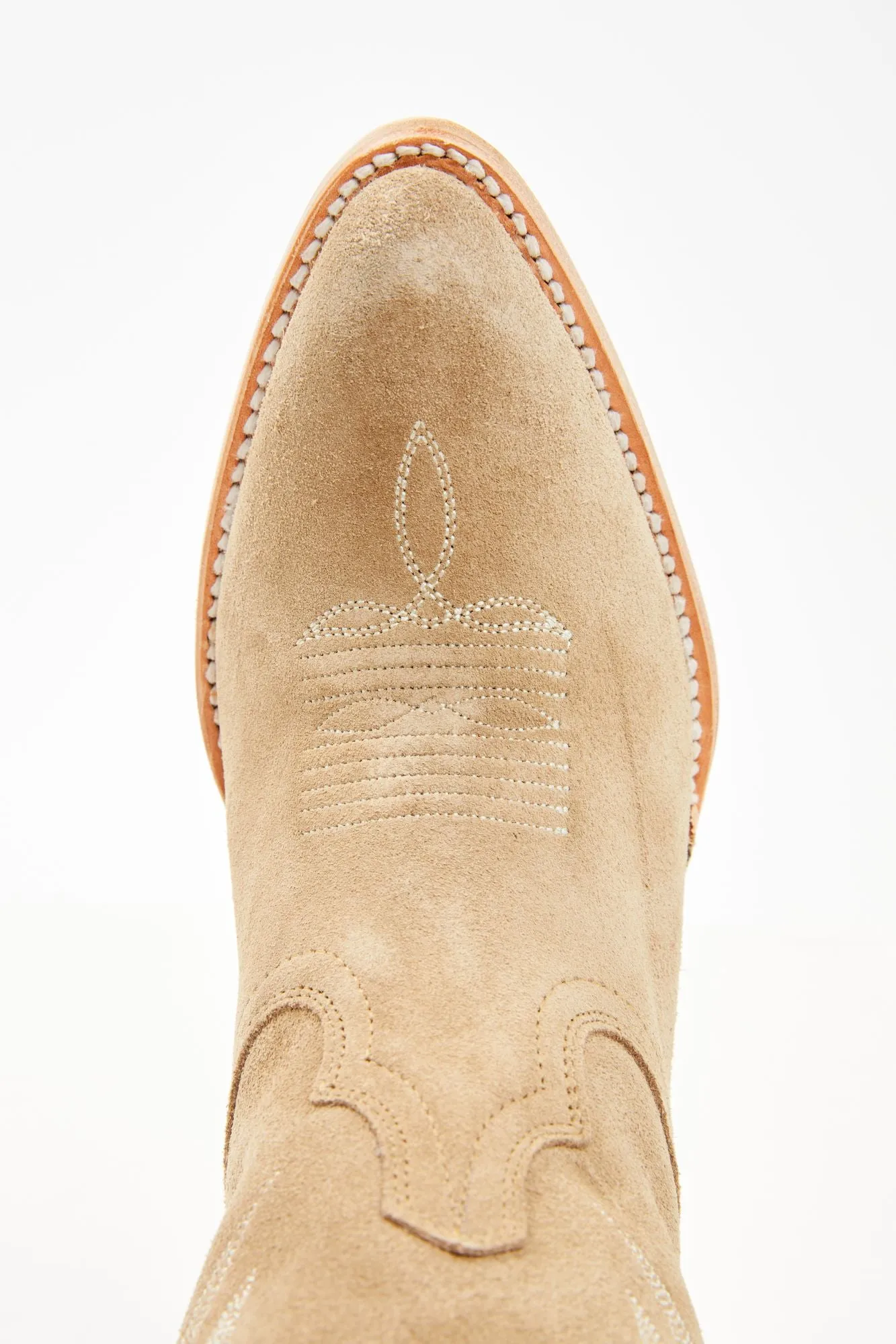 Charmed Life Tan Suede Western Boots - Round Toe