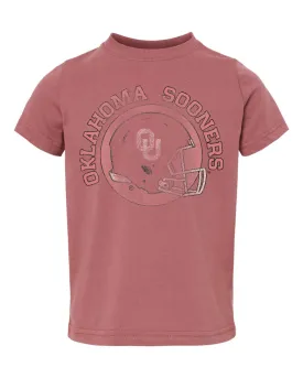 Children's OU Sooners Helmet Circle Red Tee