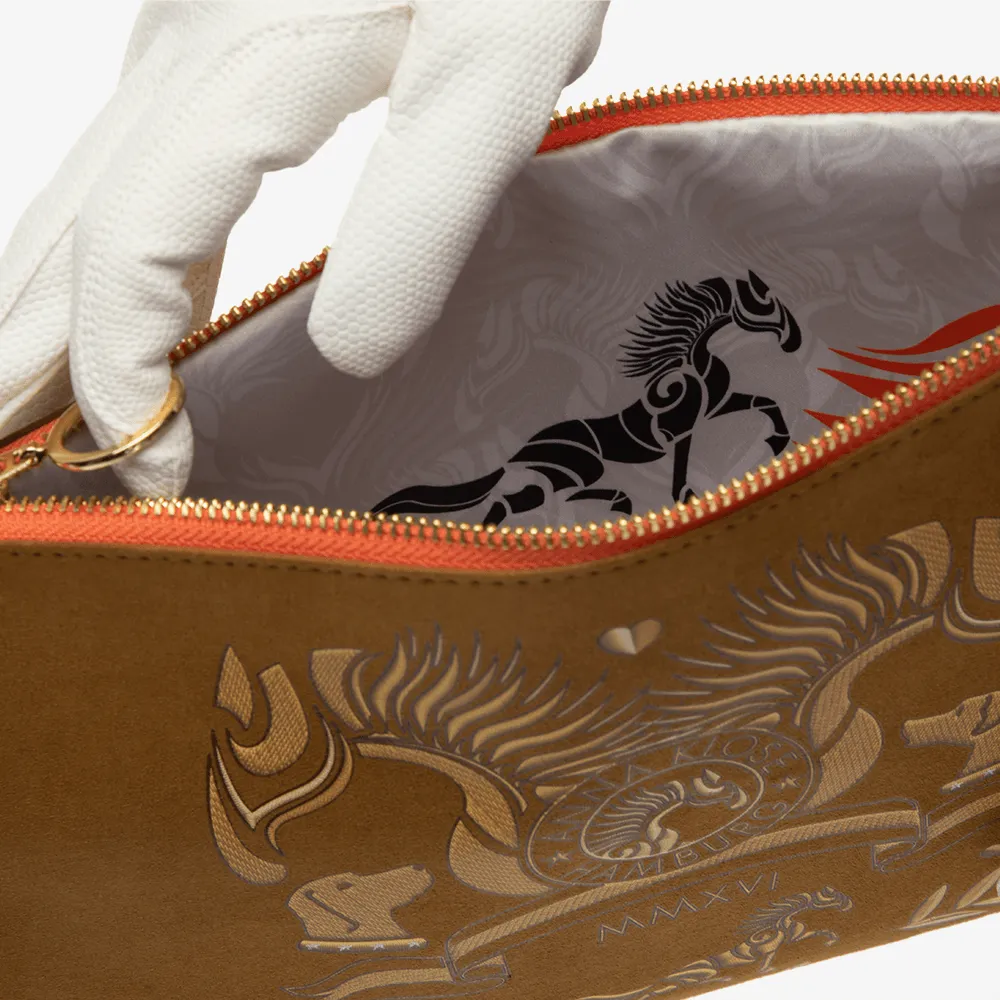 Clutch "Hunter Brown" with golden print