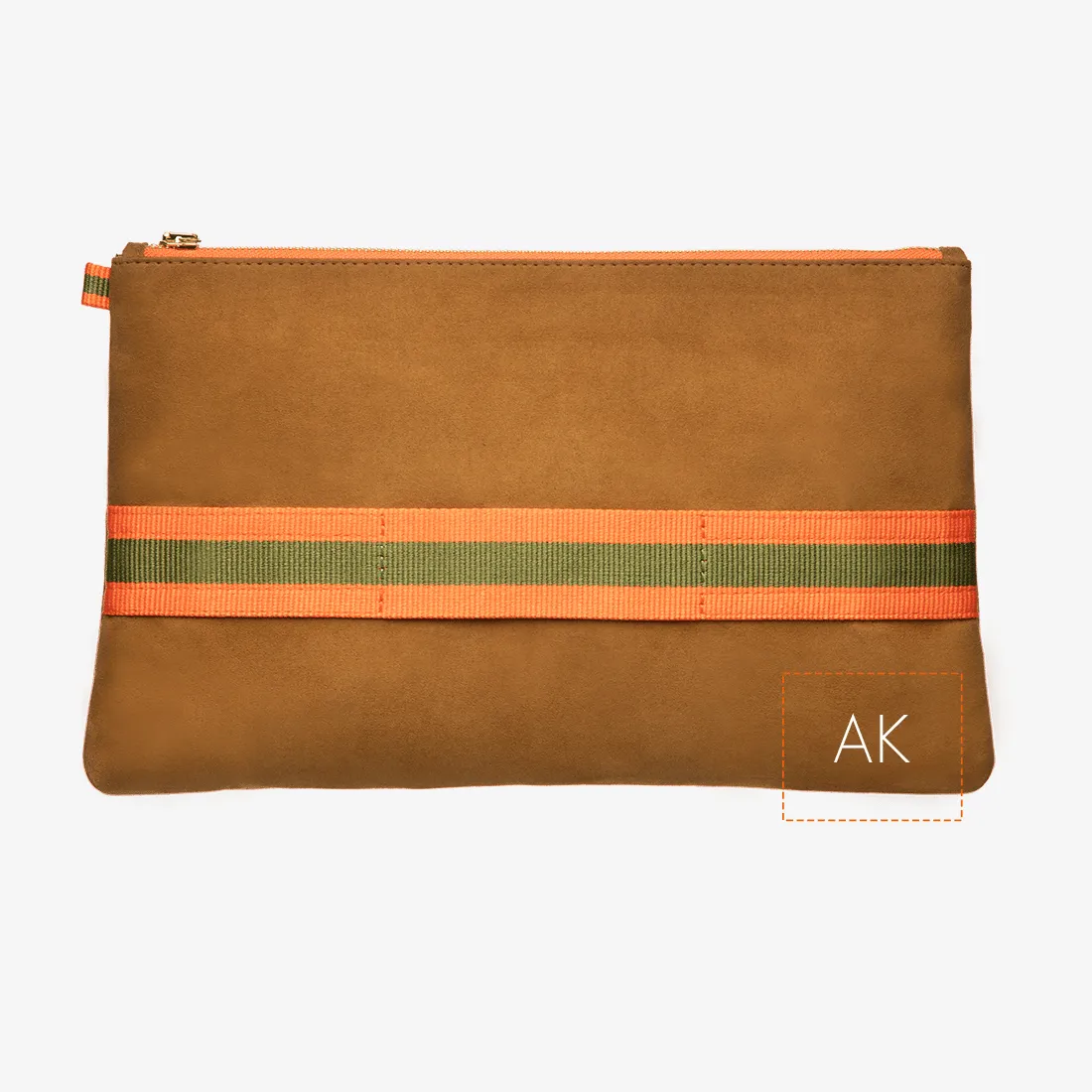 Clutch "Hunter Brown" with golden print