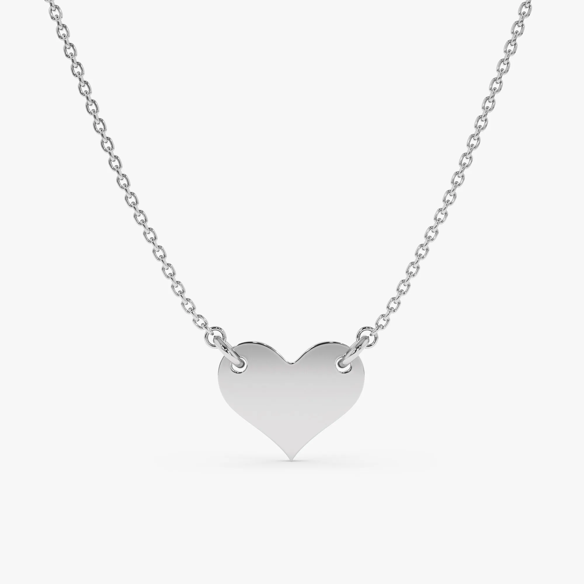 Engravable Heart Necklace Handcrafted Solid Gold, Sienna