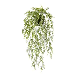 Faux Silver Leaf Hanging Plant in Pot