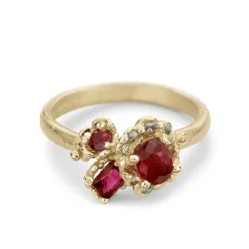 Gemfields Ruby and Diamond Cluster Ring