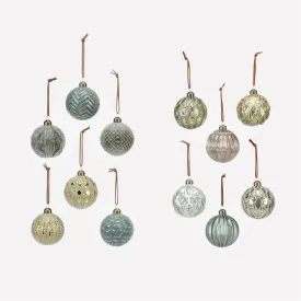 Glass Forest Ball Ornaments - Set of 6