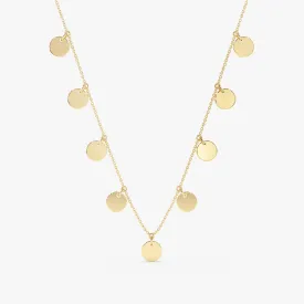 Gold Discs Station Necklace, Cindra