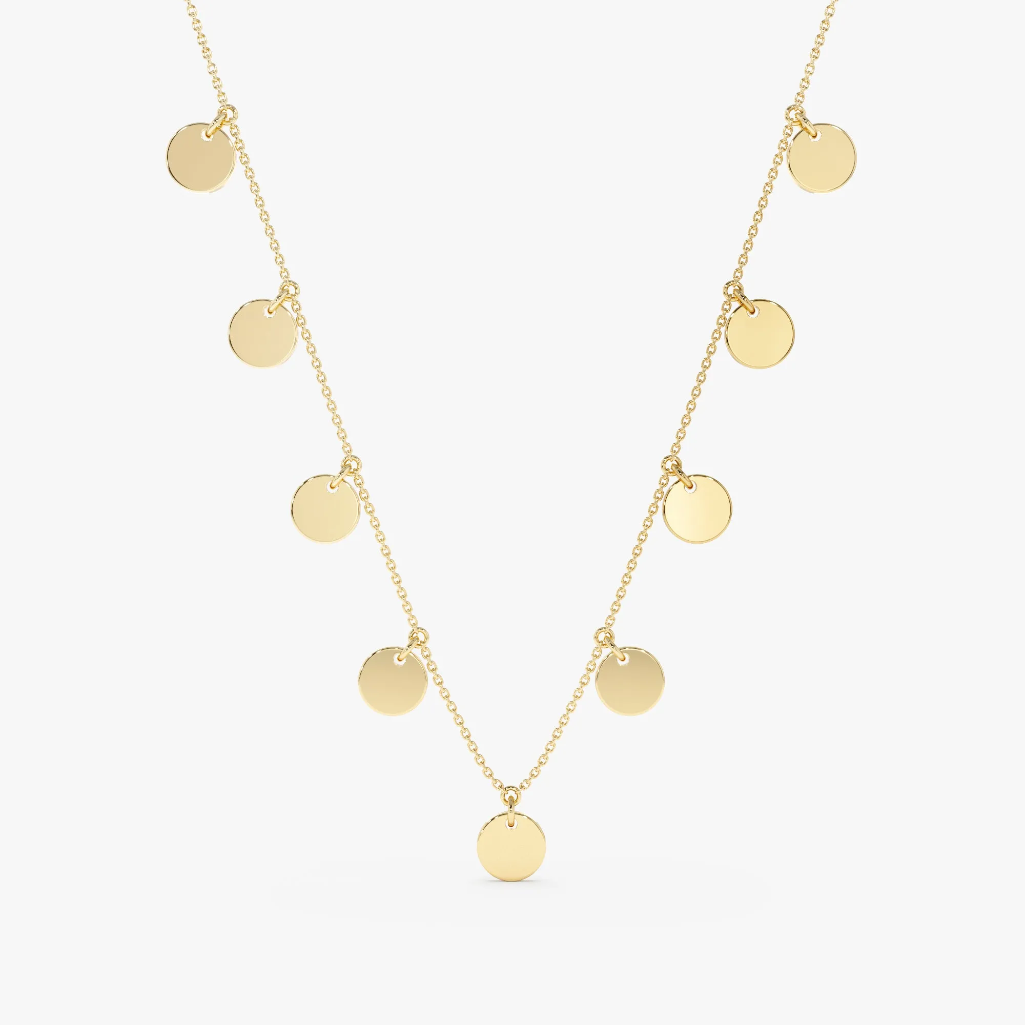 Gold Discs Station Necklace, Cindra