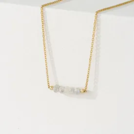 Grey Diamond Beaded Bar Necklace, Allie