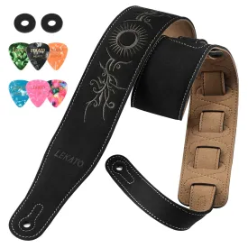 LEKATO LGS-10 Suede Velvet Guitar Strap Set