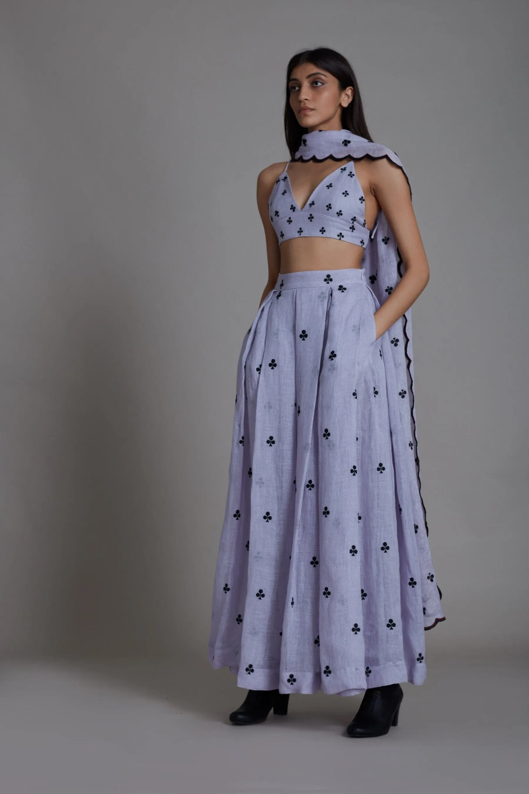 Mati Club Counter Lehenga Set-Lavender (3 PCS)