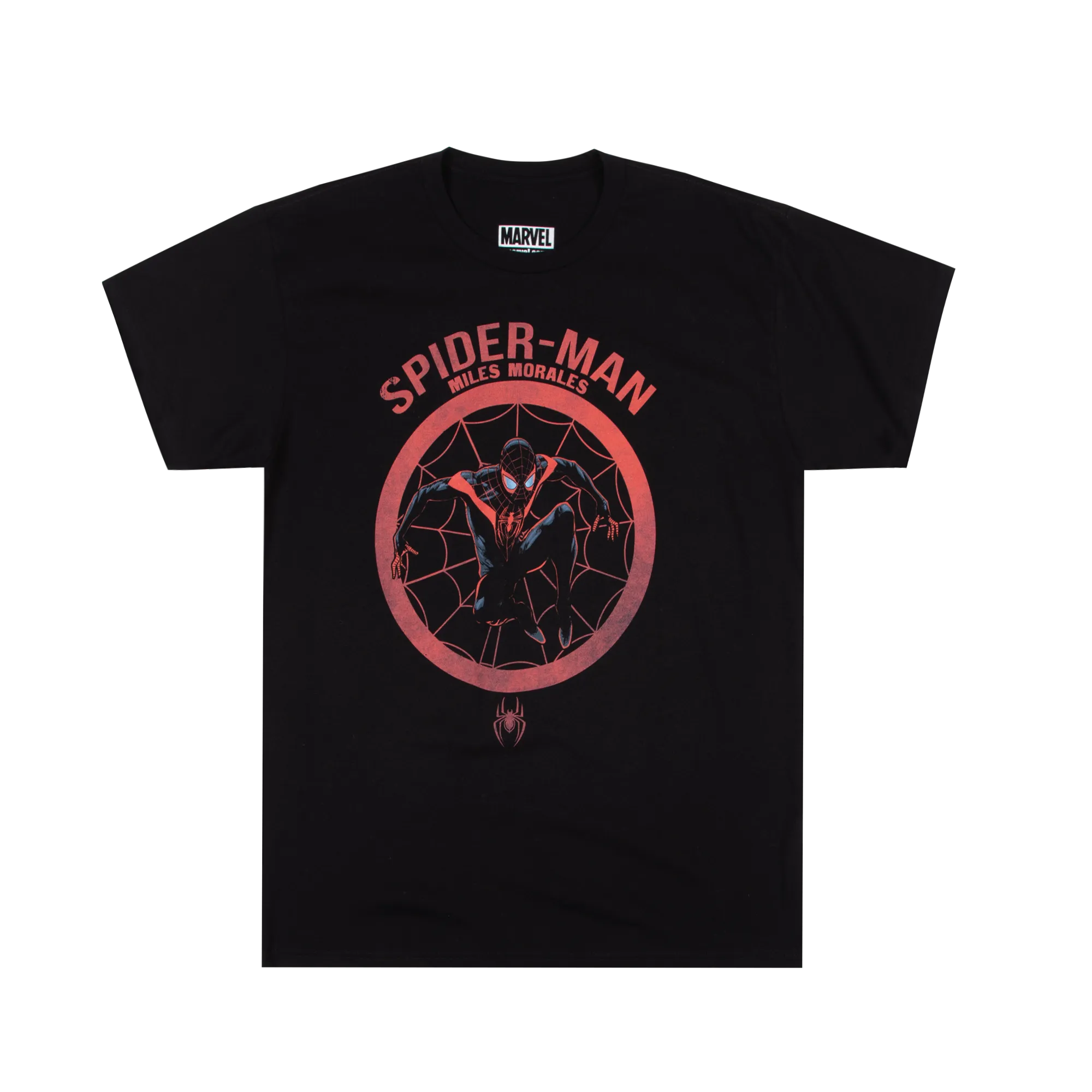 Miles Morales Spider-Man Distress Art Black Tee