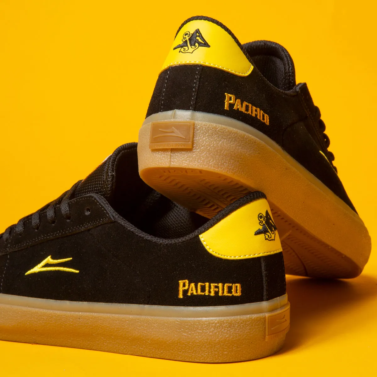 Newport - Black/Yellow Suede