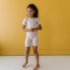 Pastel Rainbows Two-Piece Short Sleeve & Shorts Pajama Set