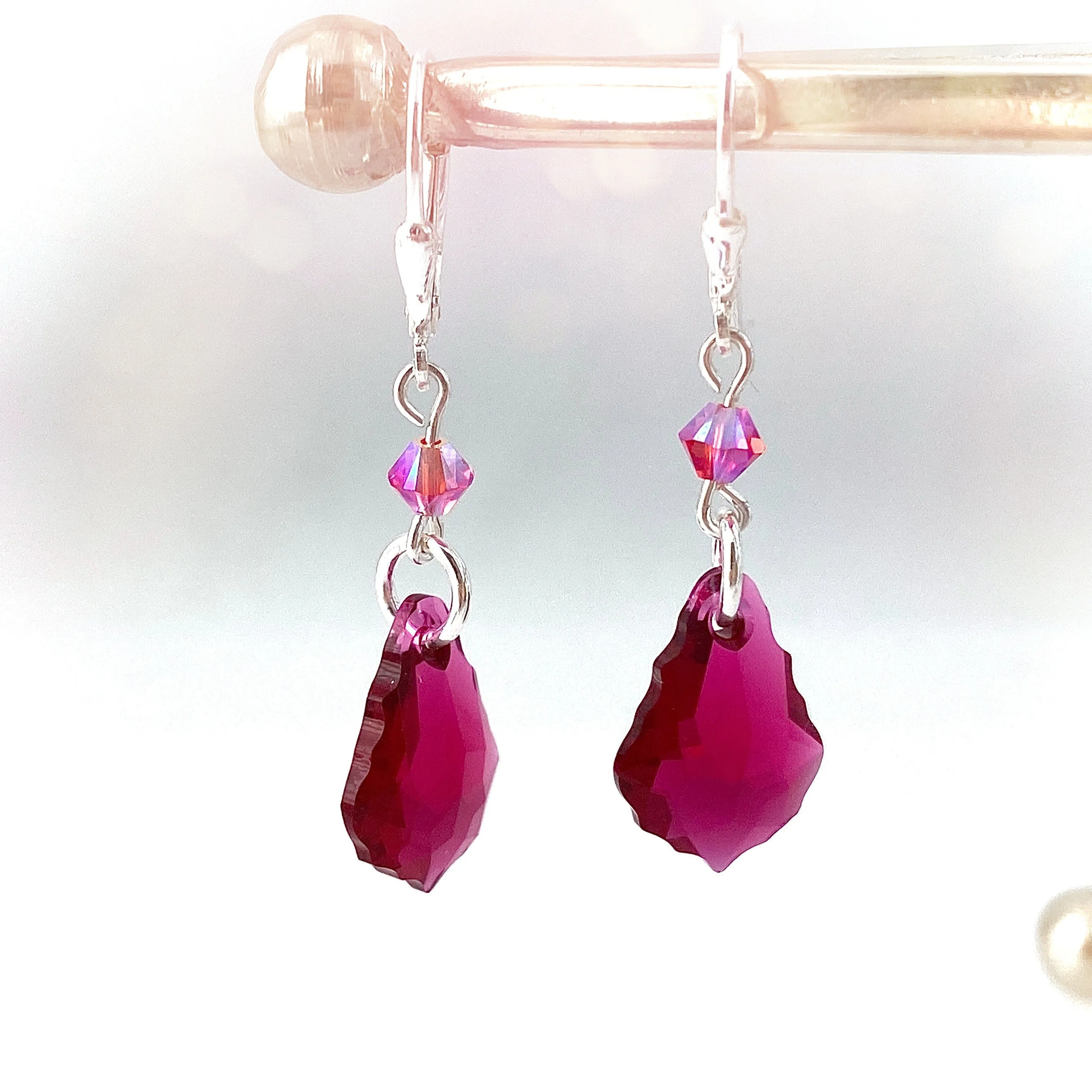 "Fancy Royals" (Dark Pink) Earrings