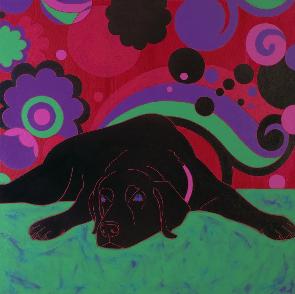 "New Beginnings" - Black Labrador Matted Print