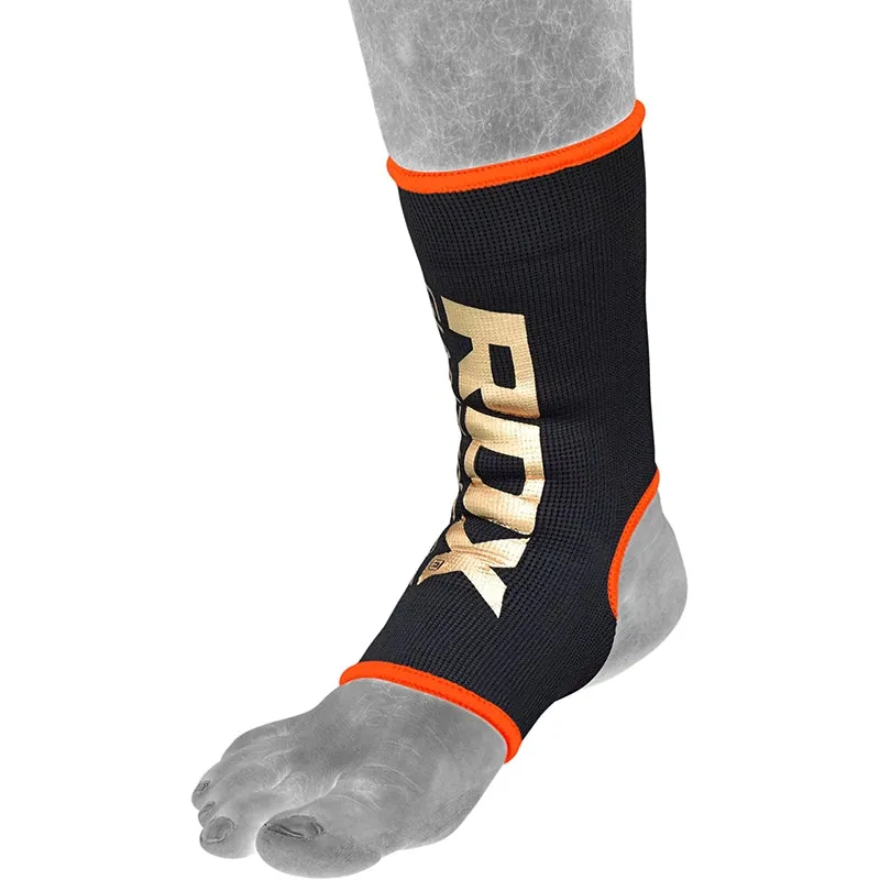 RDX AB Black & Orange Ankle Support Sprain Protection Compression Sleeve OEKO-TEX® Standard 100 certified