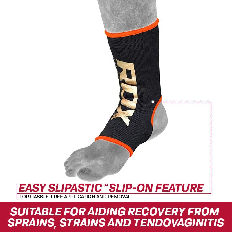 RDX AB Black & Orange Ankle Support Sprain Protection Compression Sleeve OEKO-TEX® Standard 100 certified