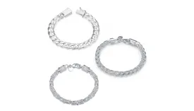 Silver Plated Classic Men's Bracelet - 3 Styles