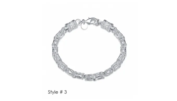 Silver Plated Classic Men's Bracelet - 3 Styles