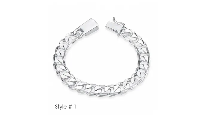 Silver Plated Classic Men's Bracelet - 3 Styles