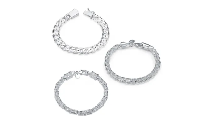 Silver Plated Classic Men's Bracelet - 3 Styles