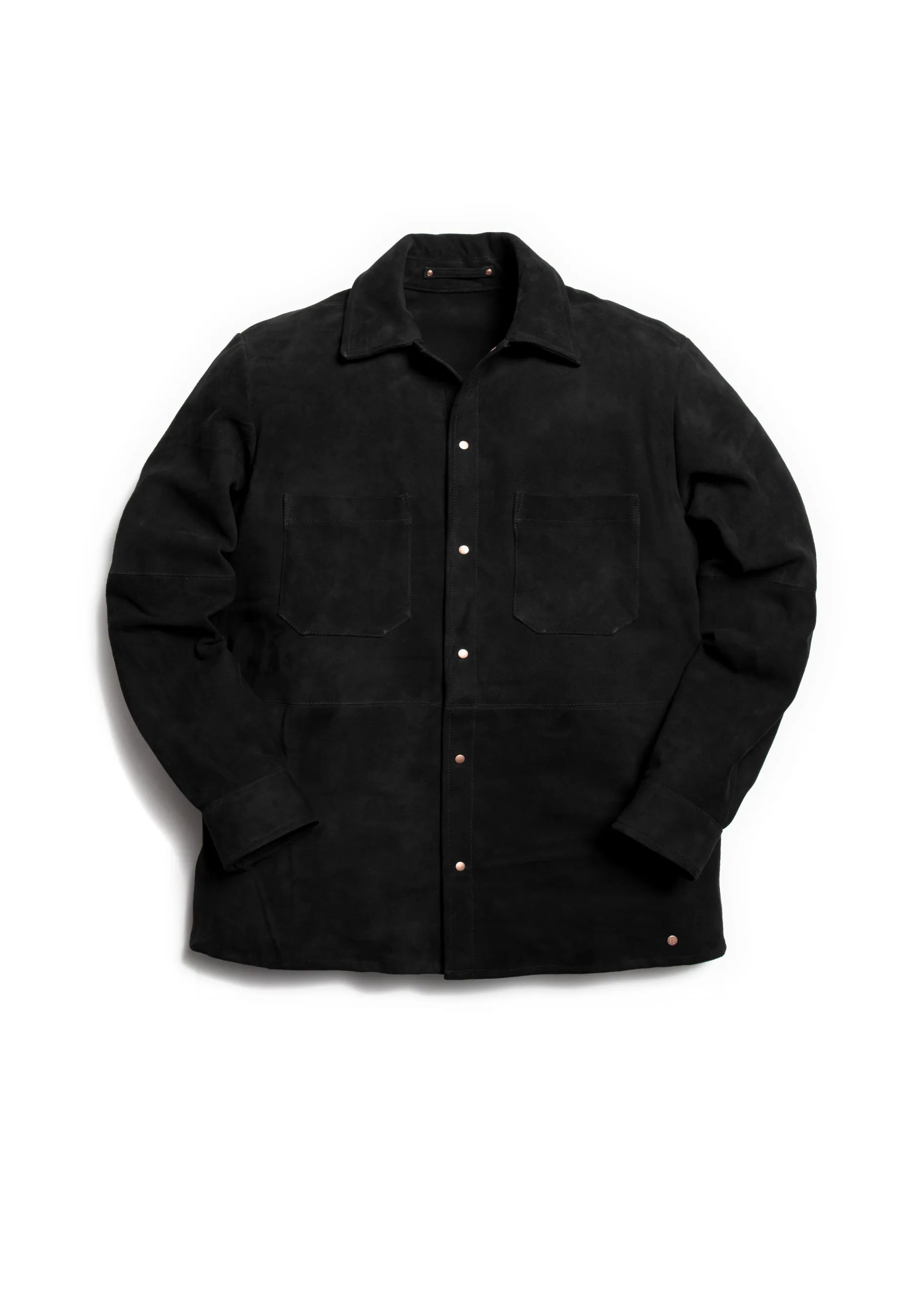 The Suede Studded Overshirt - Ivory Black