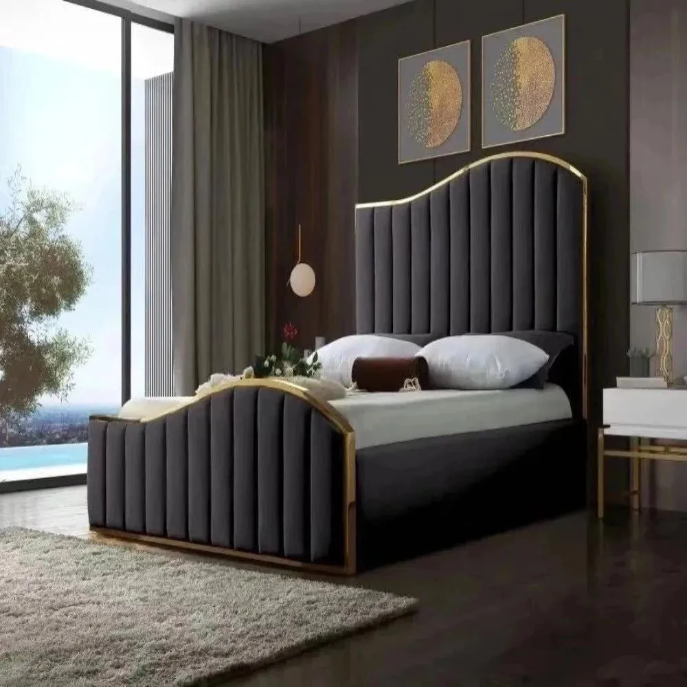 Wink Upholstered Bed With Storage In Suede